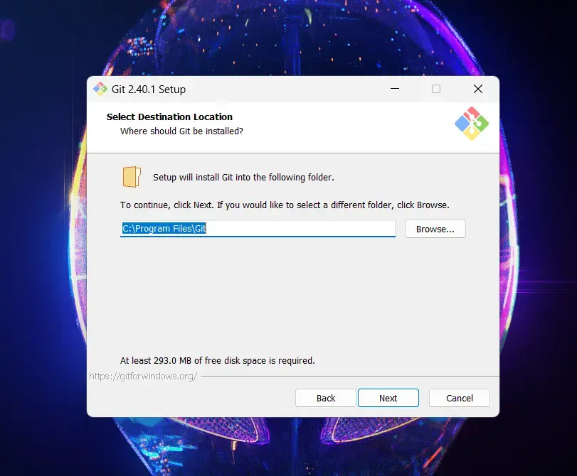 cartella installazione git