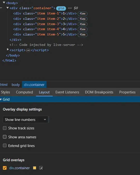 strumenti analisi css grid devtool