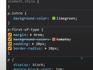 override delle proprietà CSS in Chrome Dev Tools