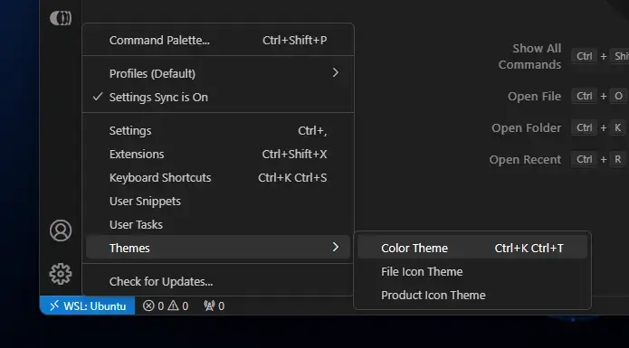 cambiare tema visual studio code